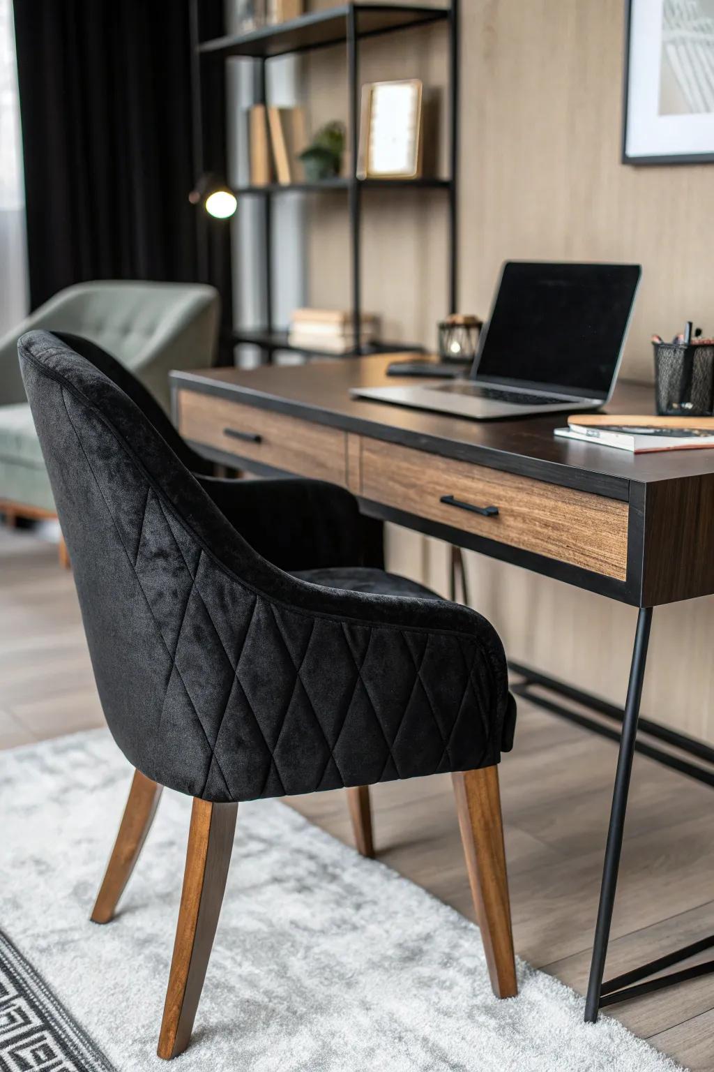 A warm and inviting textured office space.