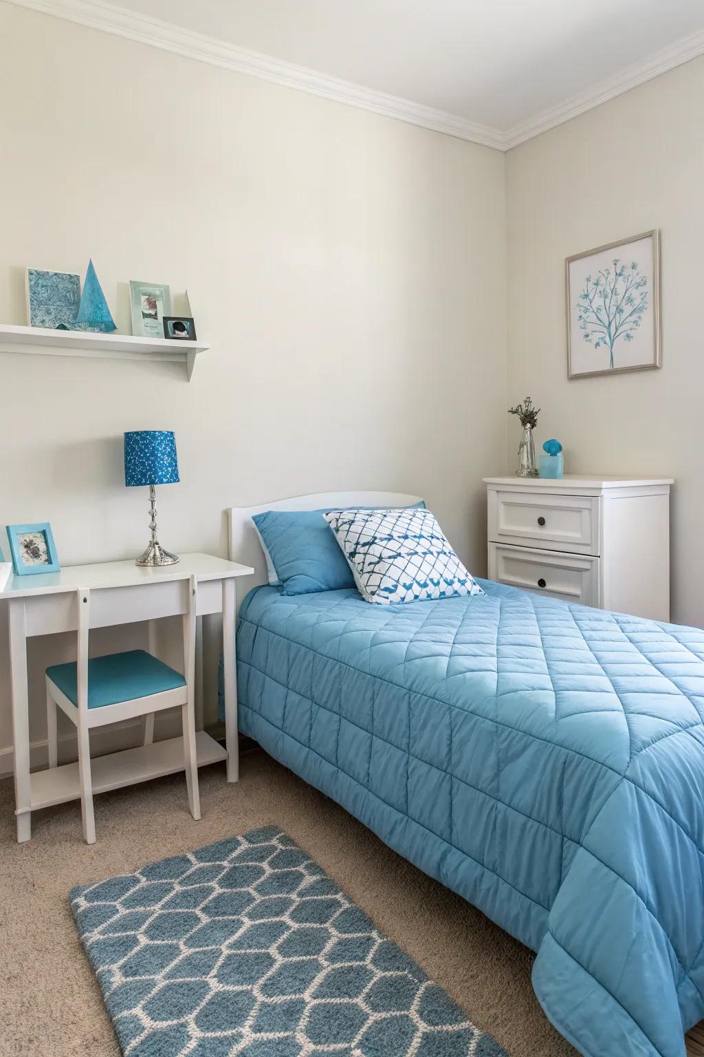 Minimalist design develops a peaceful and uncluttered area.