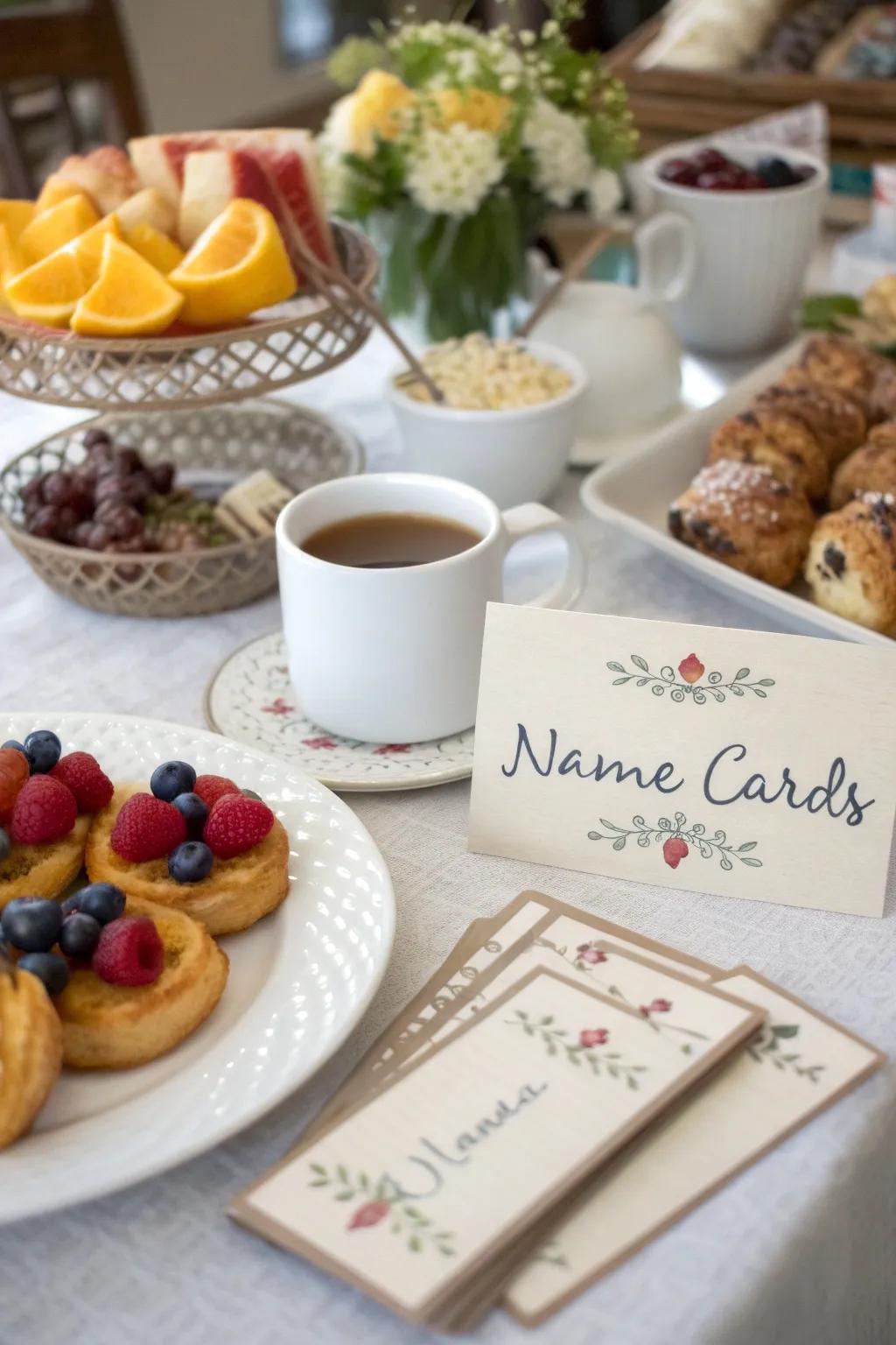 Individualized touches make each guest feel cherished at the boho brunch.