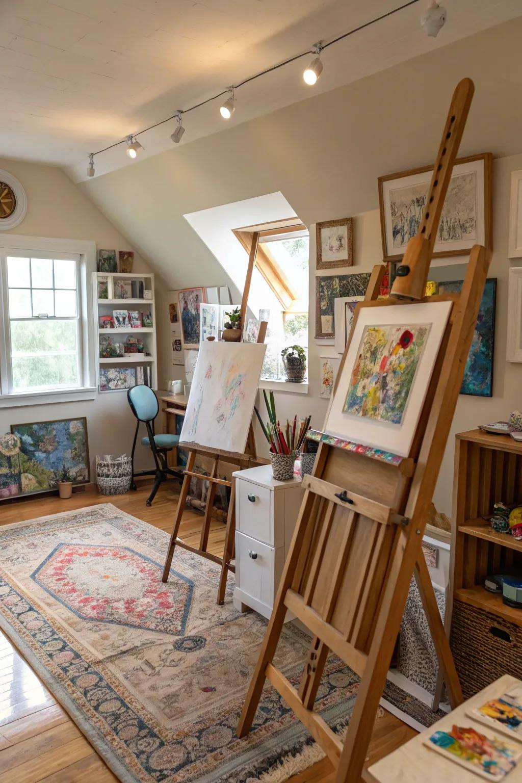 An inspiring art studio is the ideal space for creative exploration.