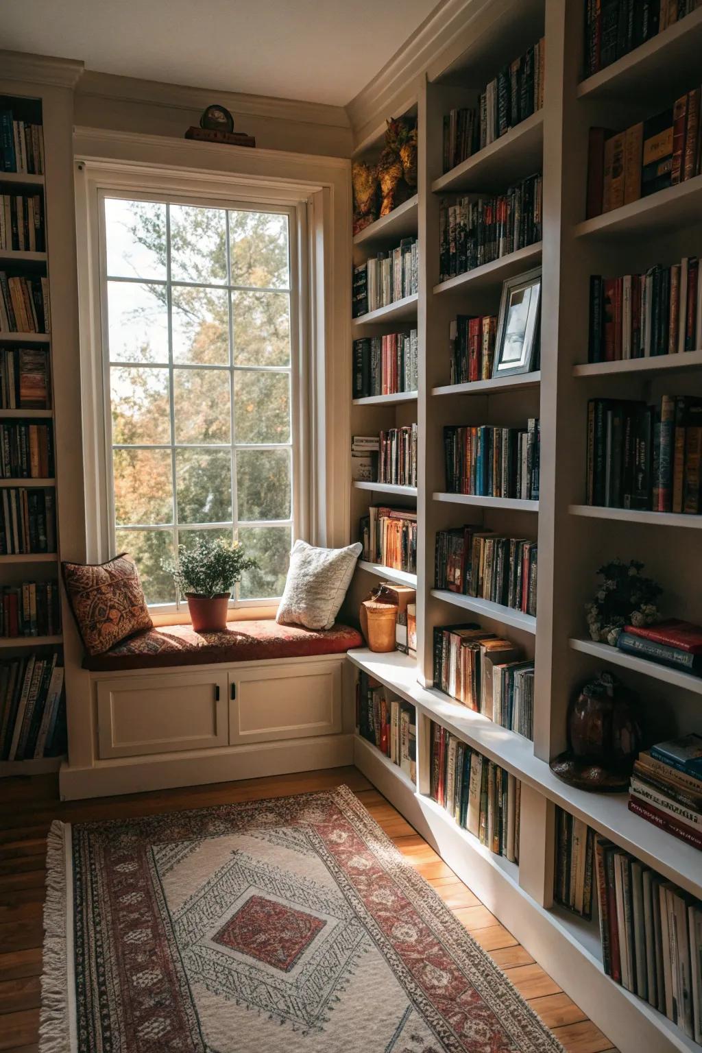 Transform corners into focal points with creative bookshelf designs.