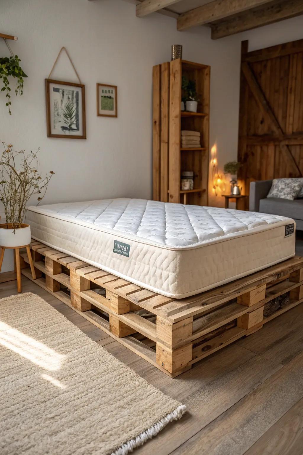 Rustic appeal with a pallet base.