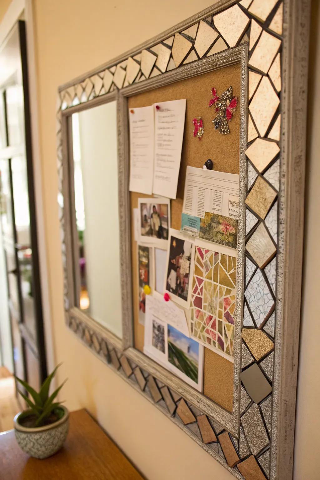 A magnetic mirror board adds style and function.