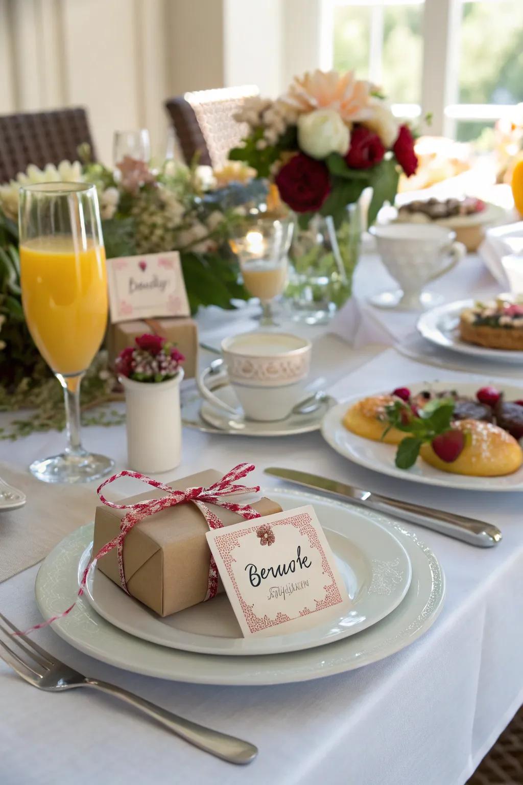 Individualized dining arrangements make guests feel cherished.