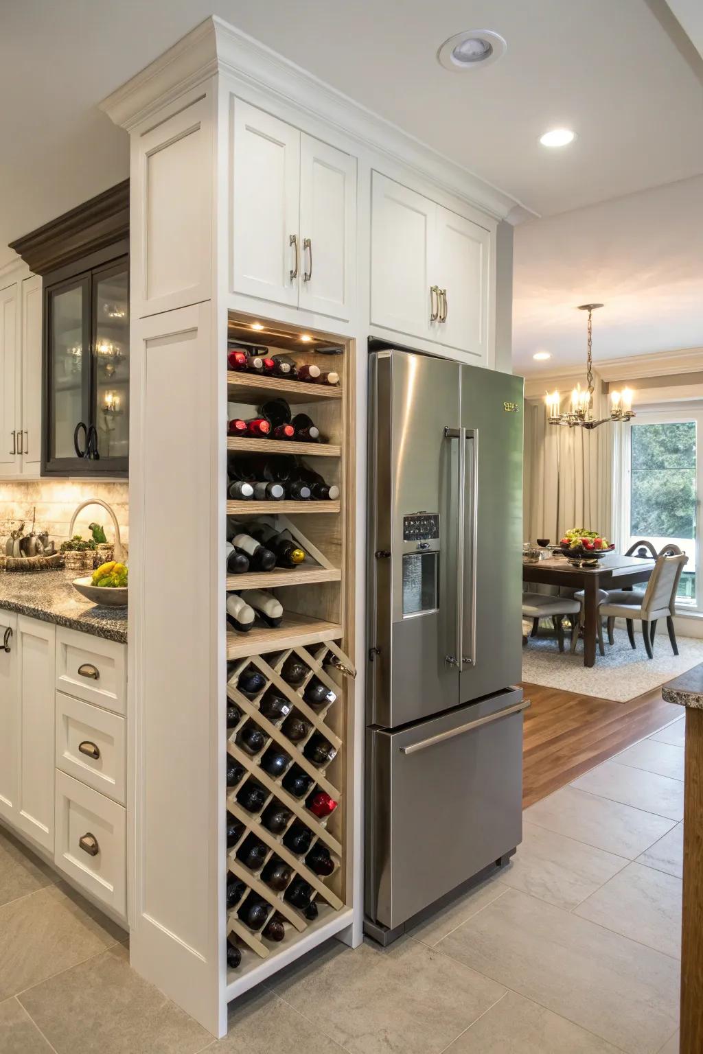 A wine rack blends style and function.