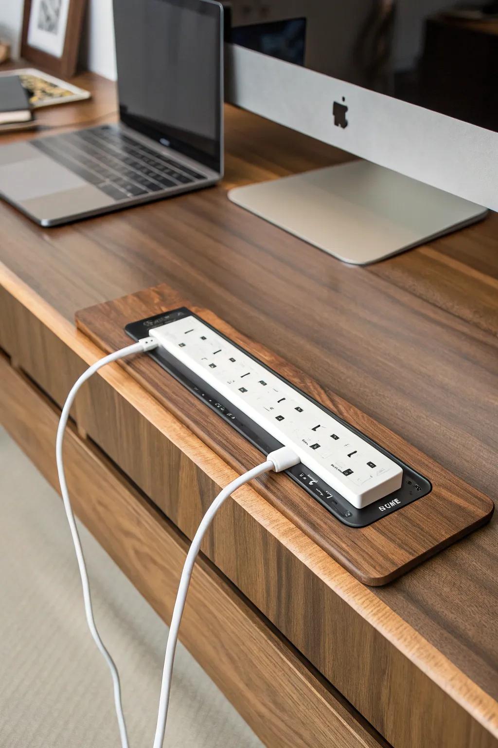 Elevate your workspace with seamless power strip management &ndash; organized, efficient, and out of sight.