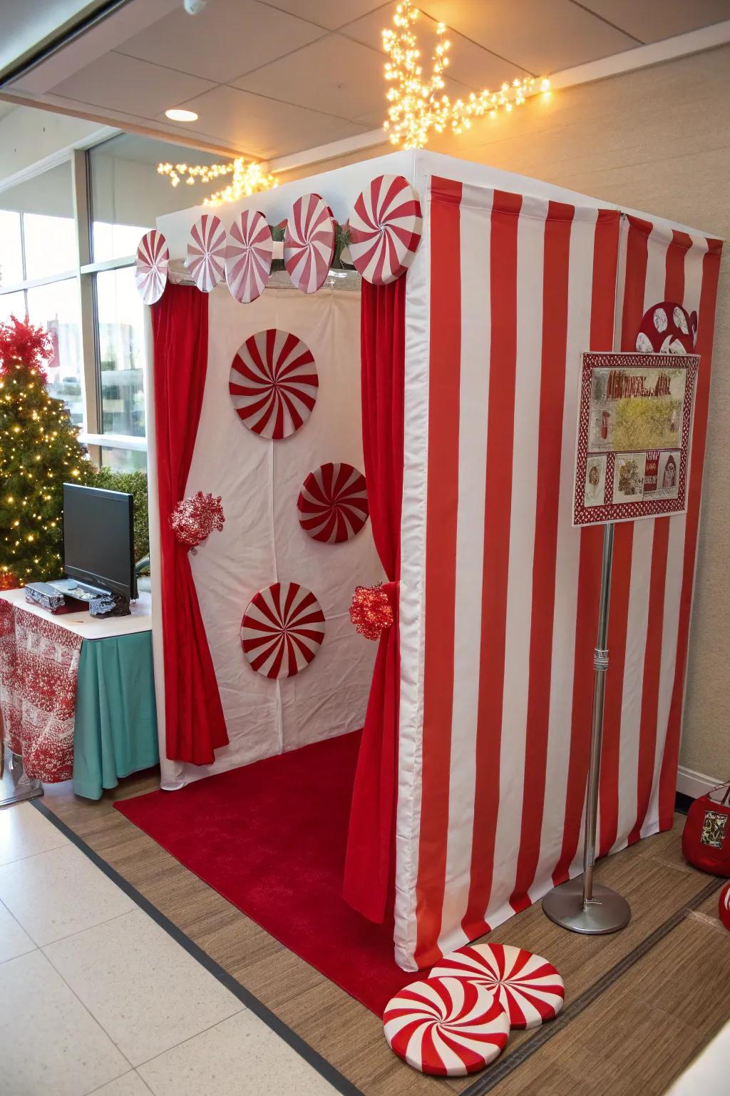 Capture smiles at the peppermint-themed picture spot.