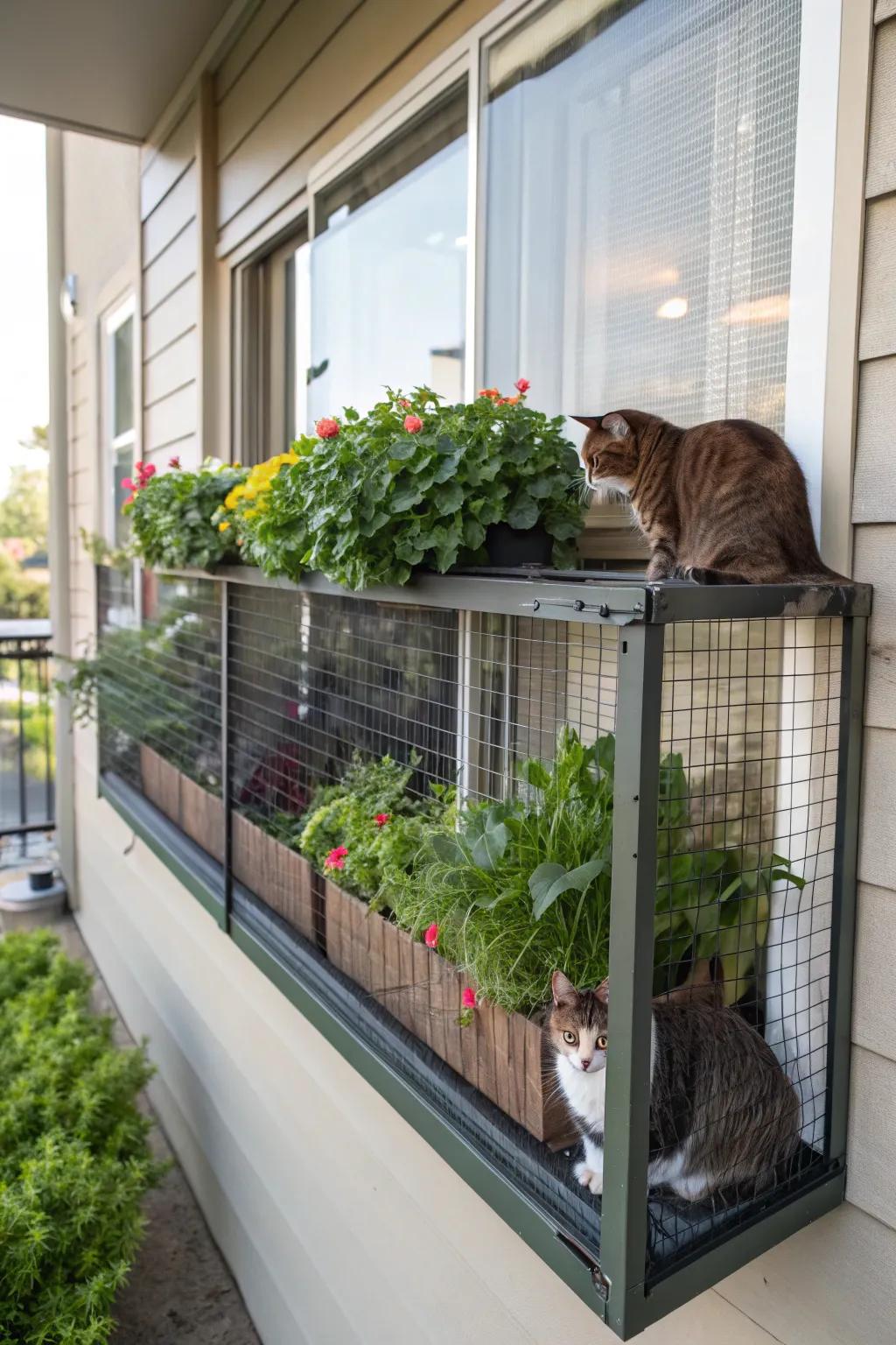 Window box additions grant cats the freedom to explore safely.