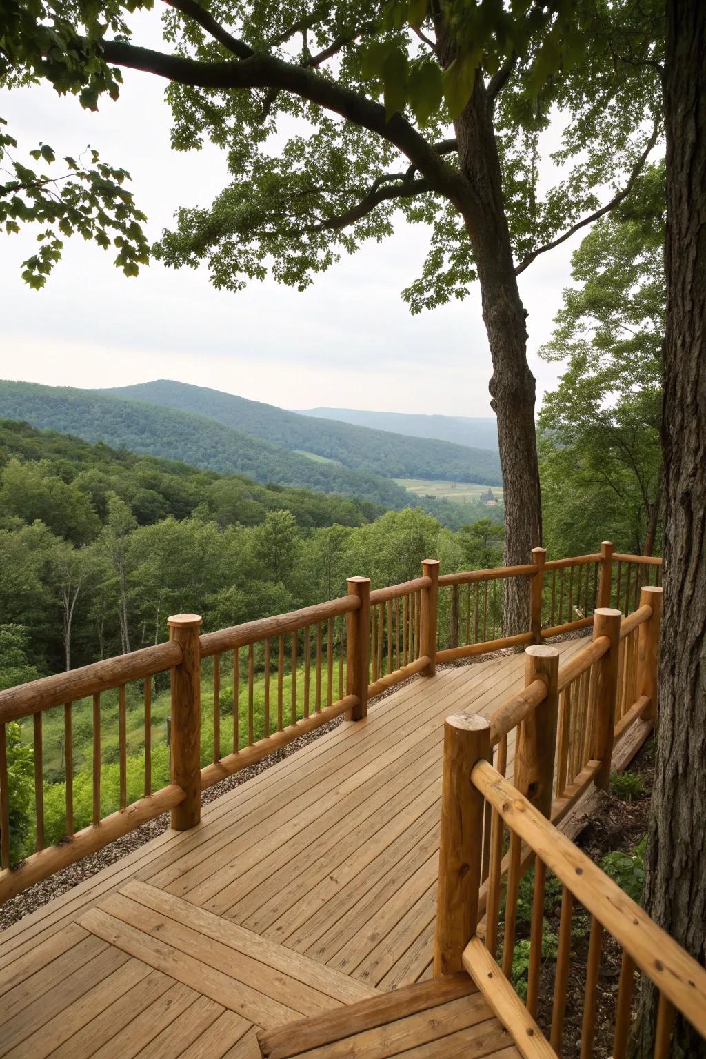 Blend with nature using limb railings.