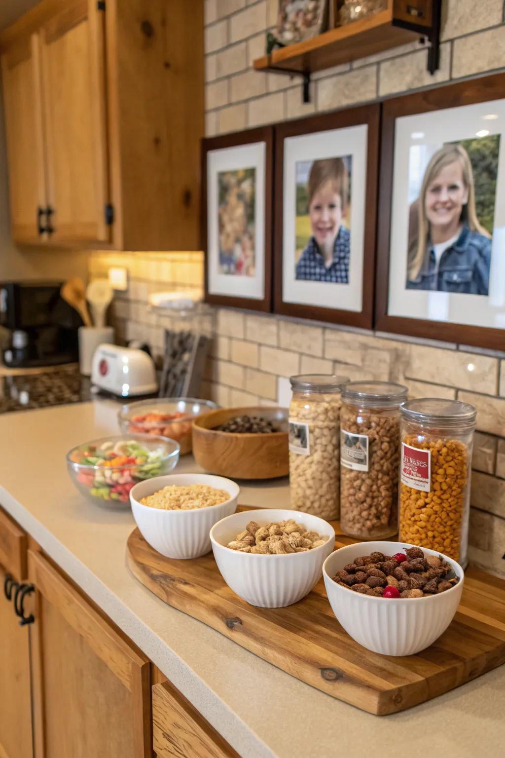 Personal touches make your cereal area uniquely yours.