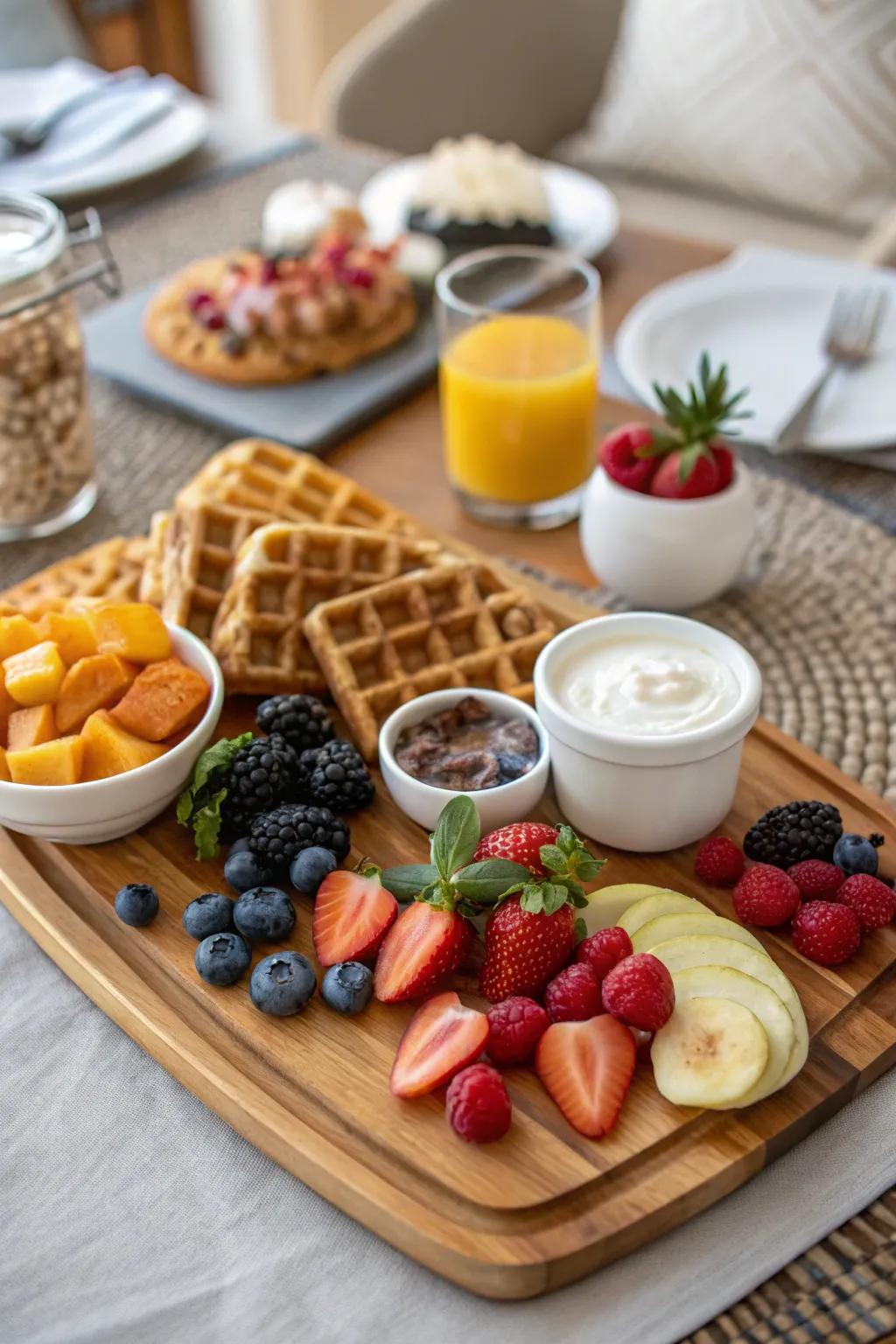 Start the day with a breakfast charcuterie board.