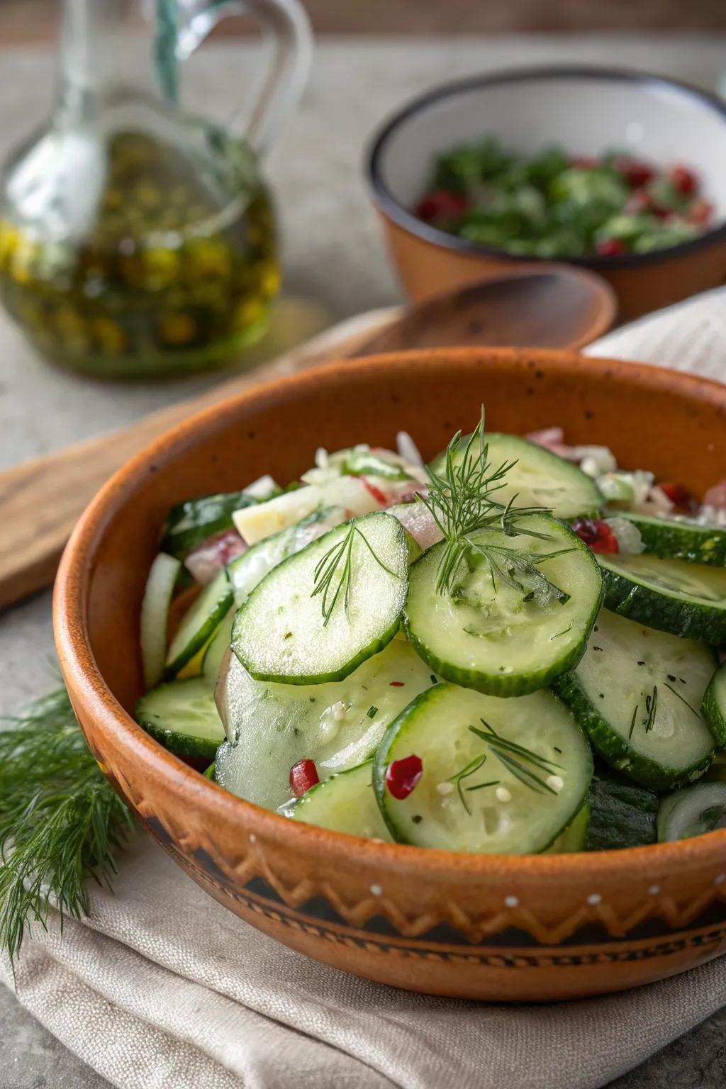 This cucumber salad makes a great side item.