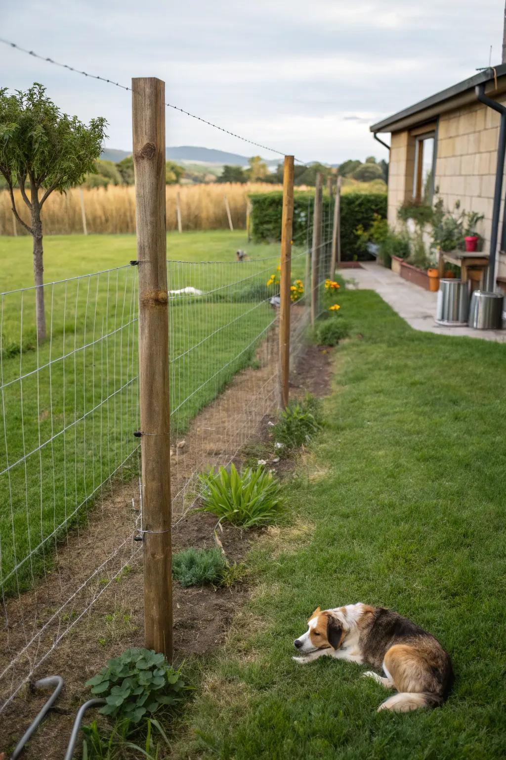 Timber stake fences are a natural and economical option.