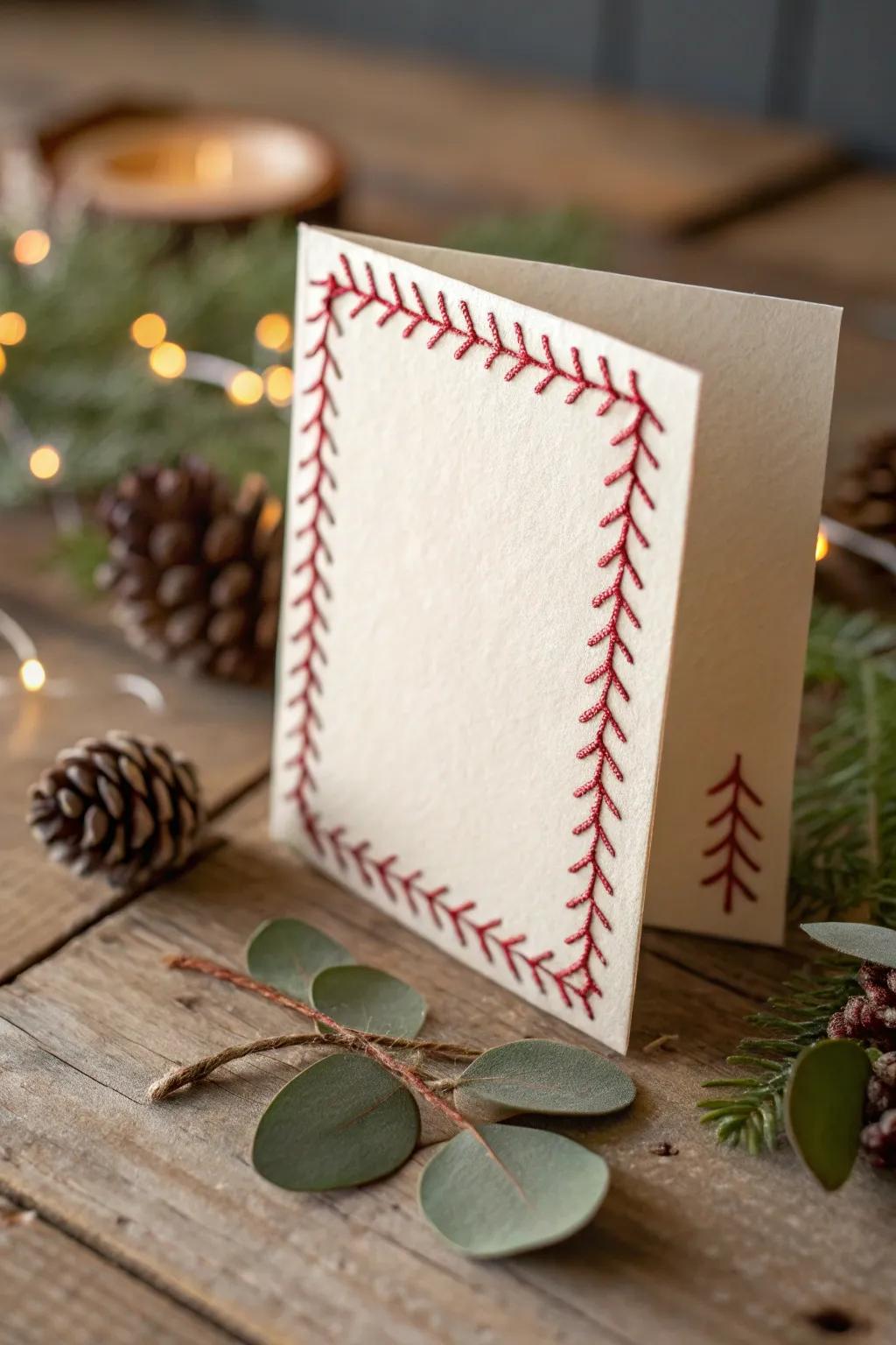 Add a personal touch to your holiday greetings with made-up stitching details. #HandmadeCharm #ScandiBoho