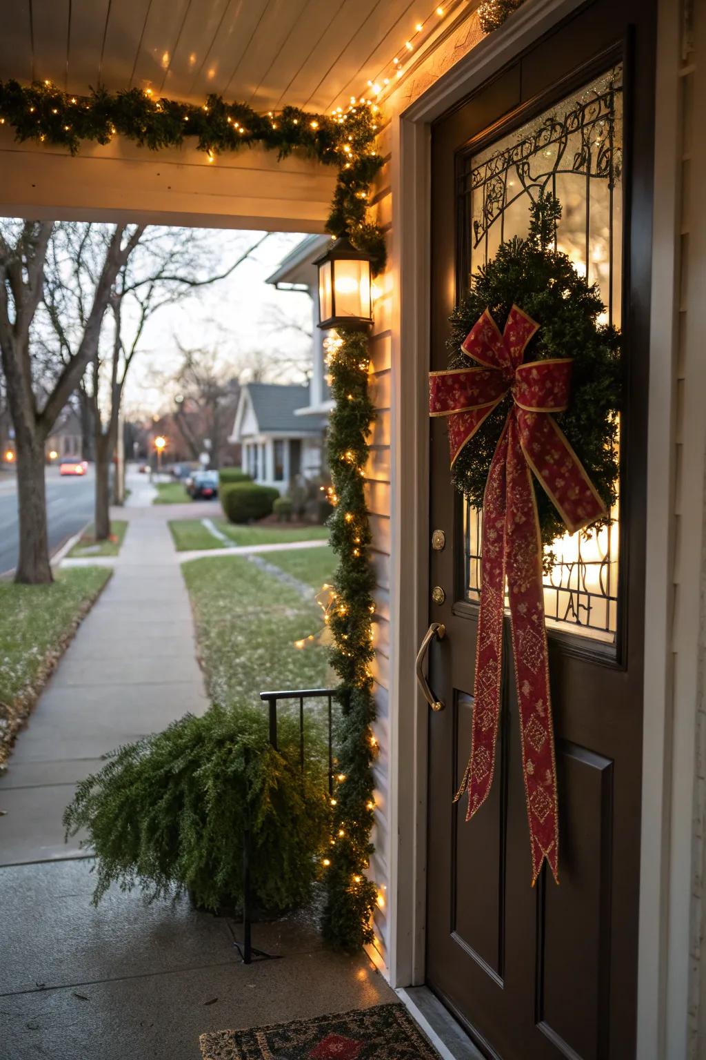 Include a contemporary flair using an uneven bow design.