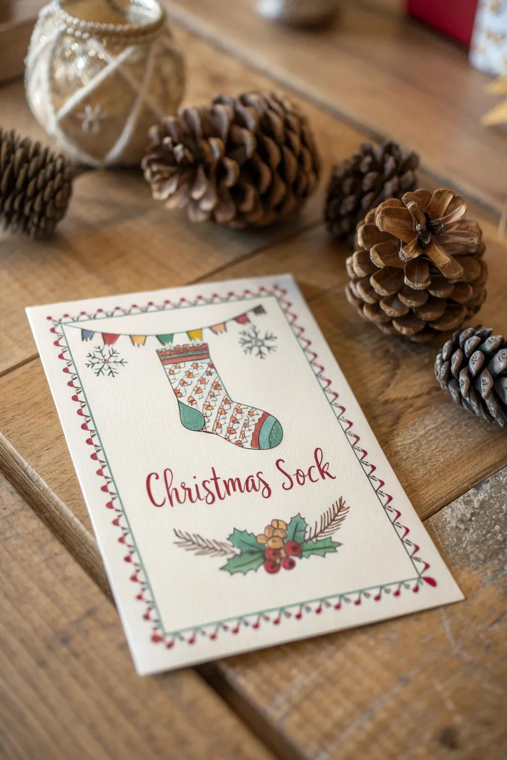 Festive greetings set the stage for your sock exchange.