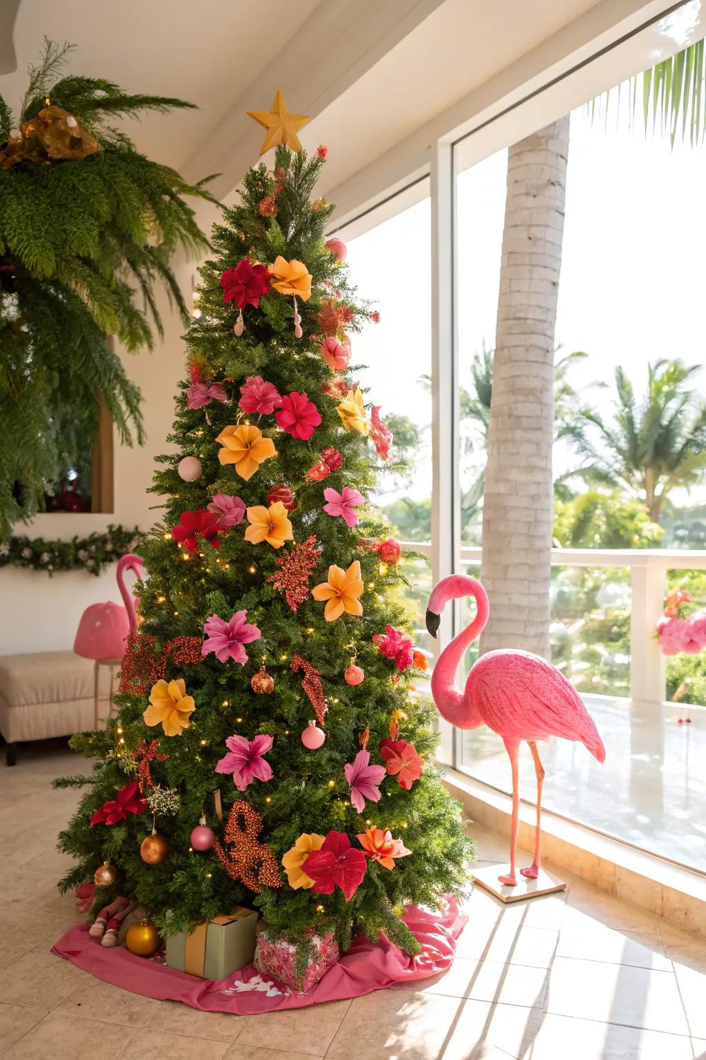Convey a tropical paradise to your holiday décor with vibrant and cheerful accents.