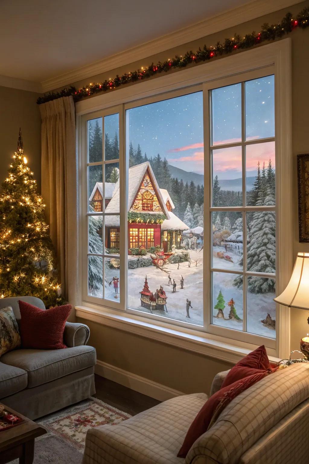 Envision the magic of the North Pole on your window.