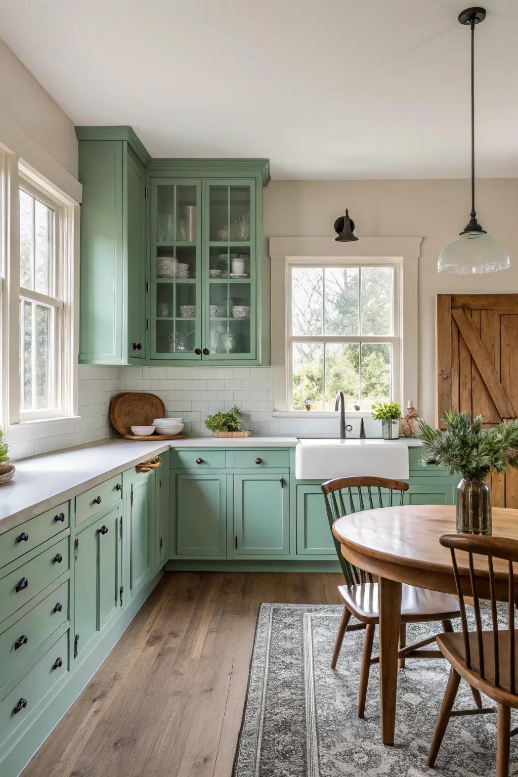 Ocean glass green includes a refined burst of coastal color.