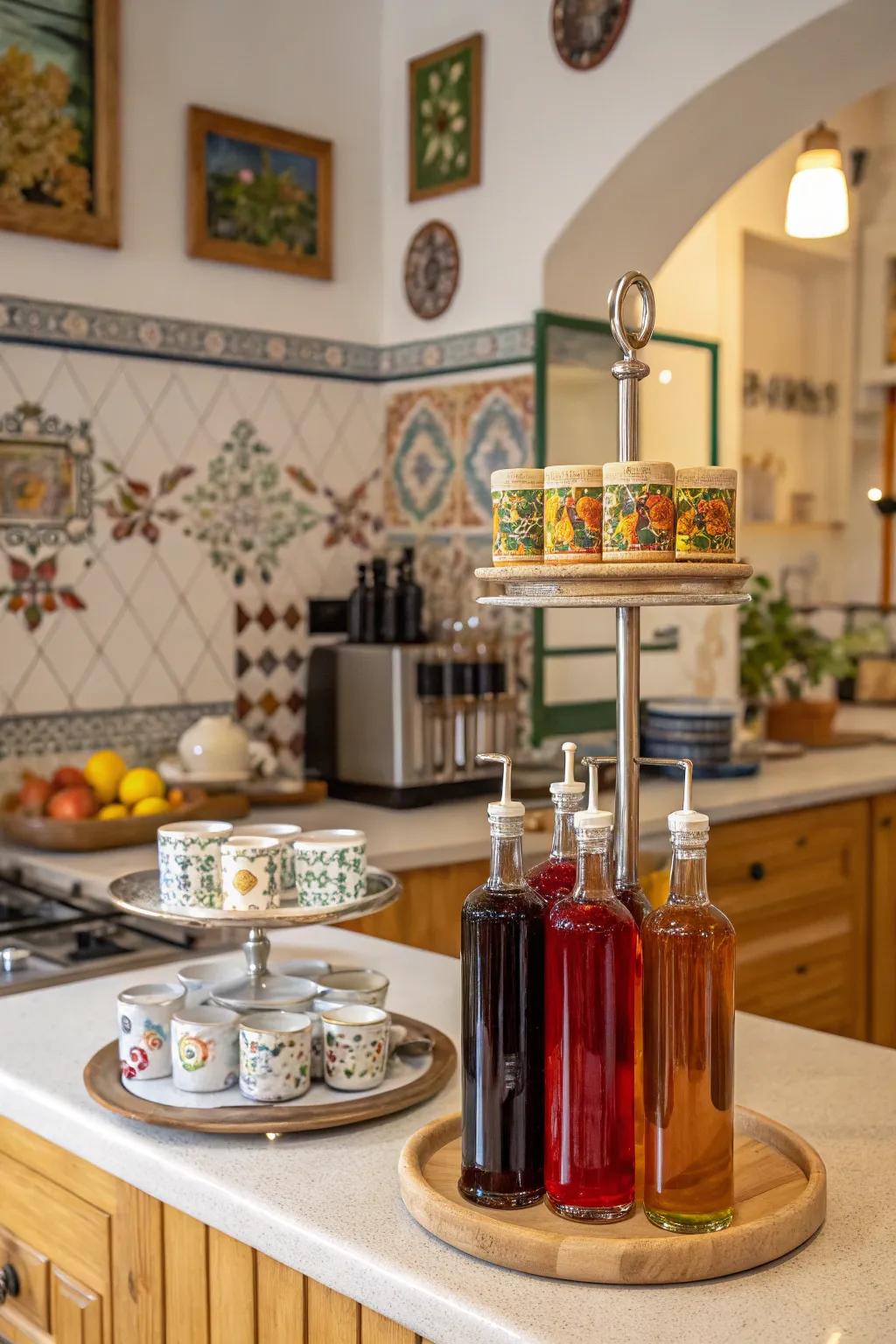 Ceramic pieces add a creative and personalized touch.