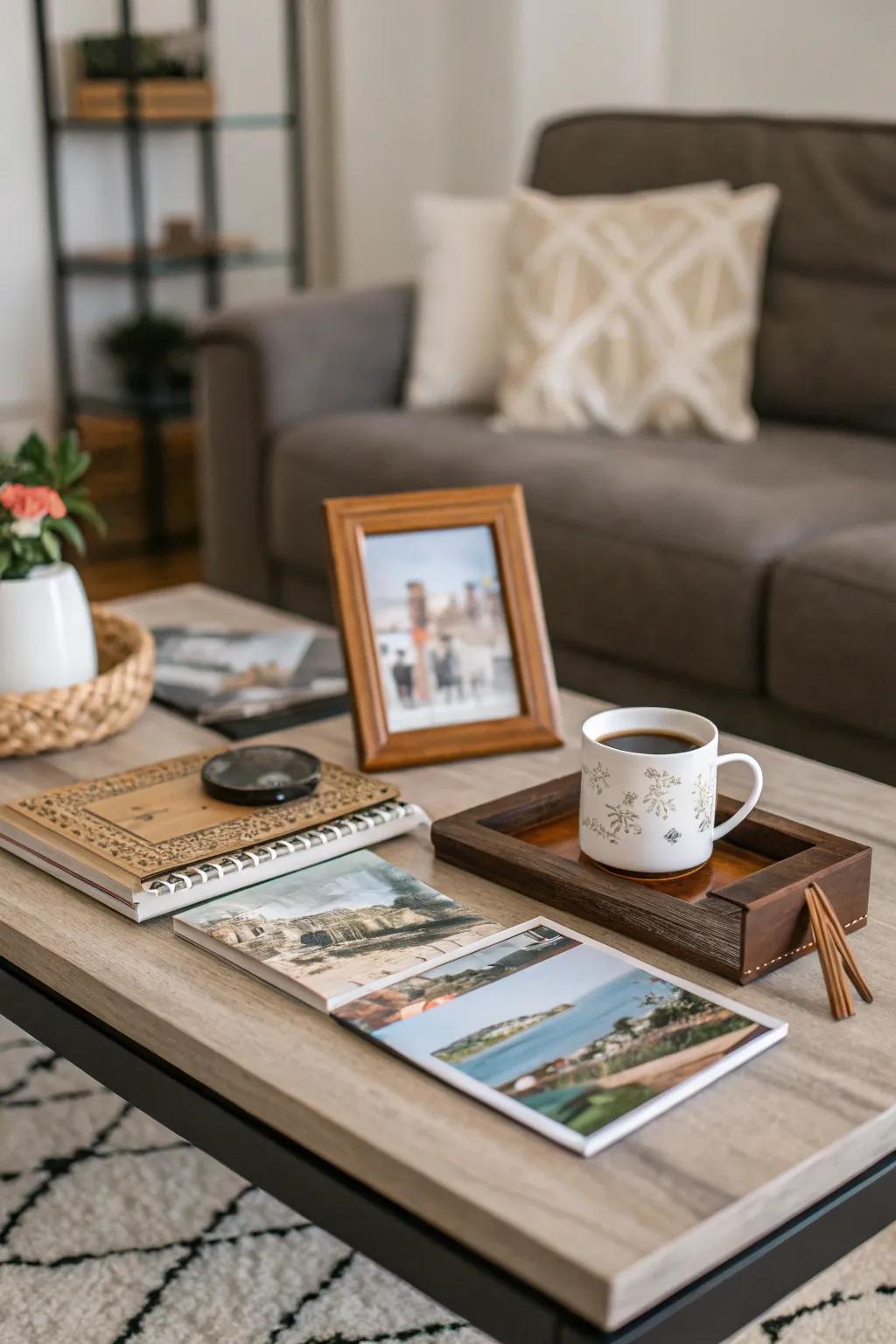 Personal treasures infuse your coffee table with character and warmth.
