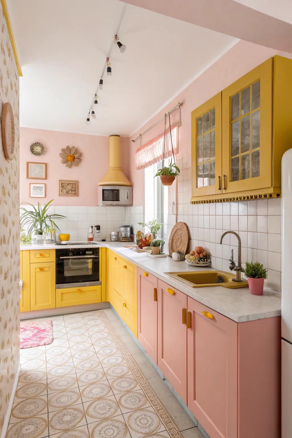 Unexpected shade fusions establish a whimsical culinary space.
