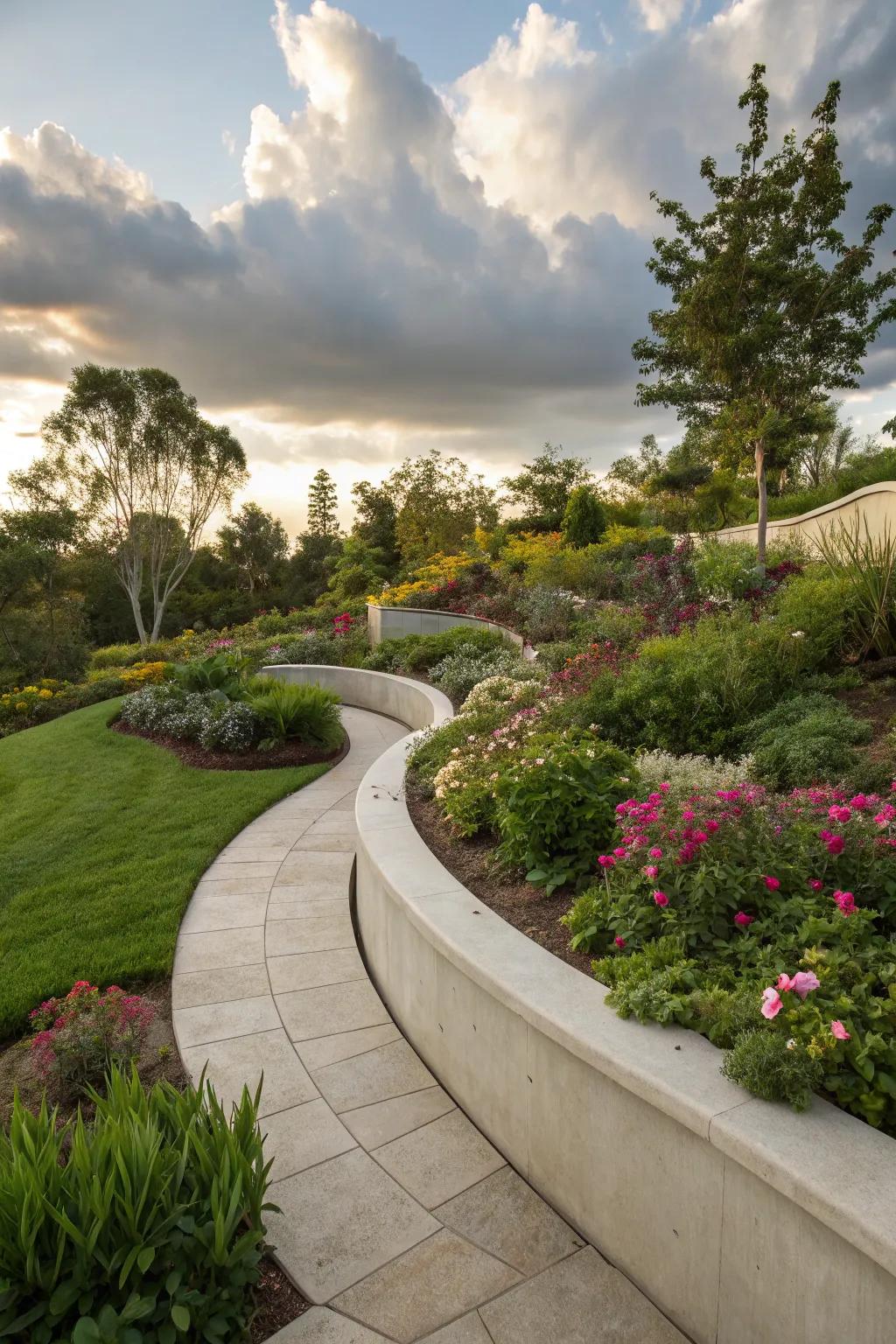 Blend concrete and greenery for a harmonious garden.