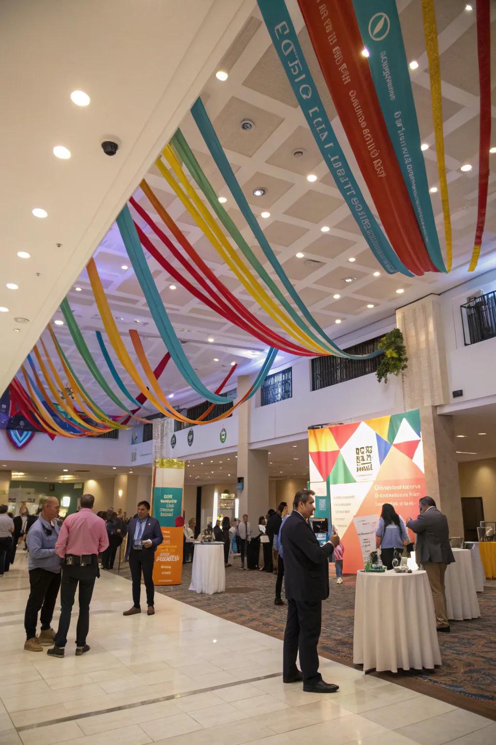 Ceiling decor adds a striking element to your event.