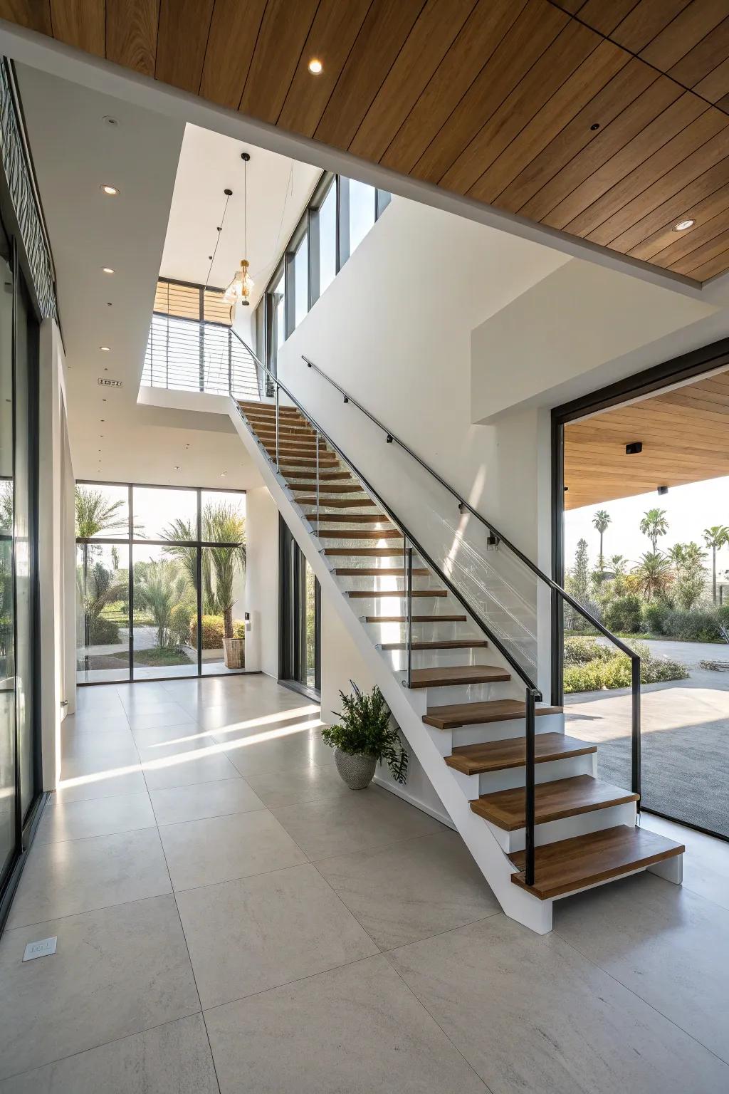 Elevate your design with a sleek staircase.