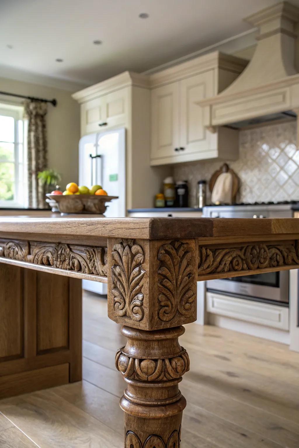 Intricate tailored figures on end caps adding a personal touch.