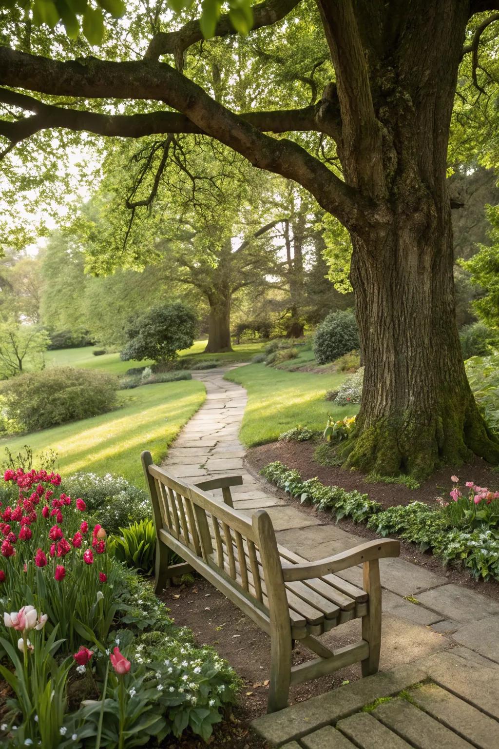 A secluded spot encourages quiet reflection.