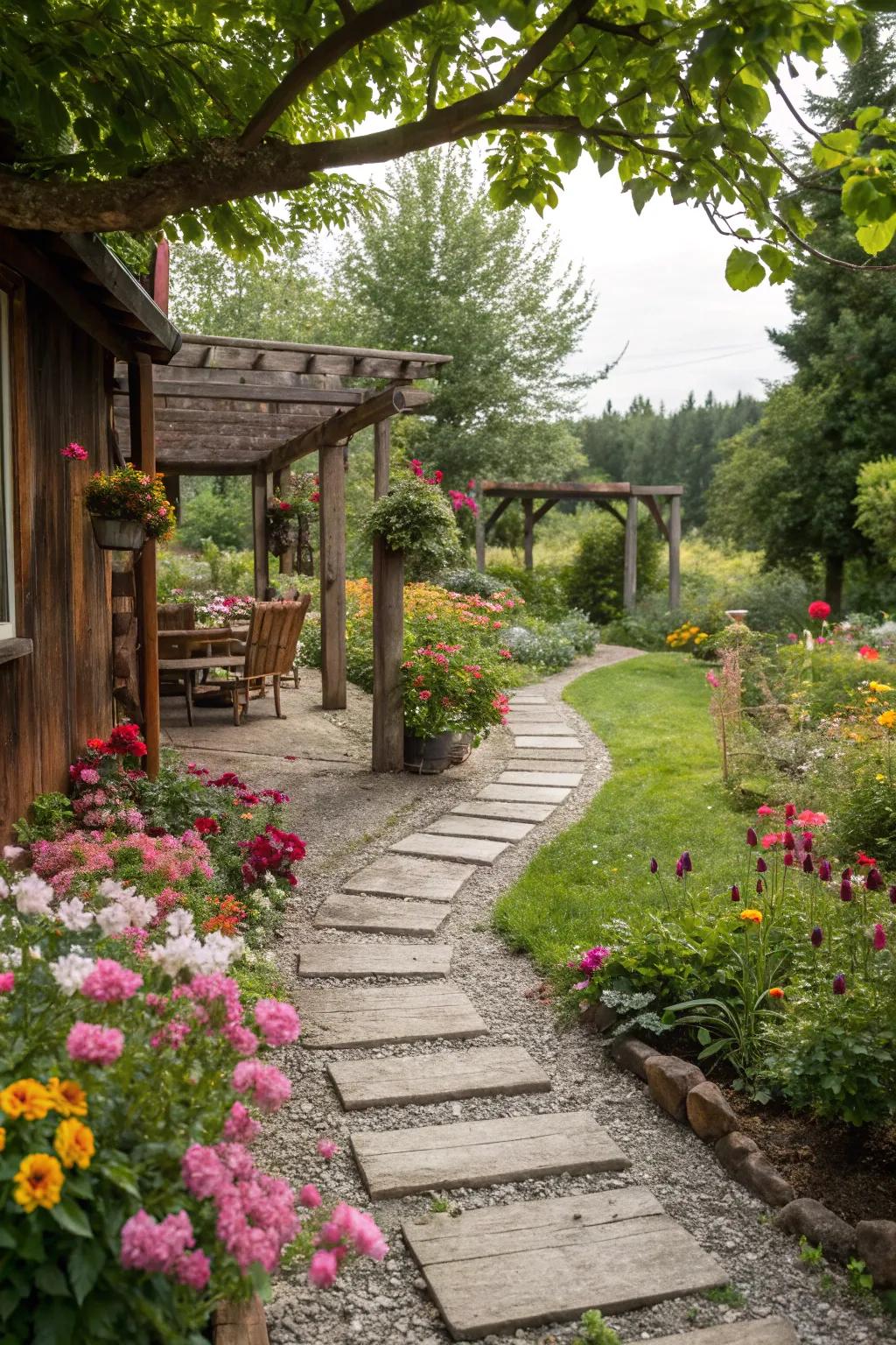 A stone pathway welcomes exploration and discovery.