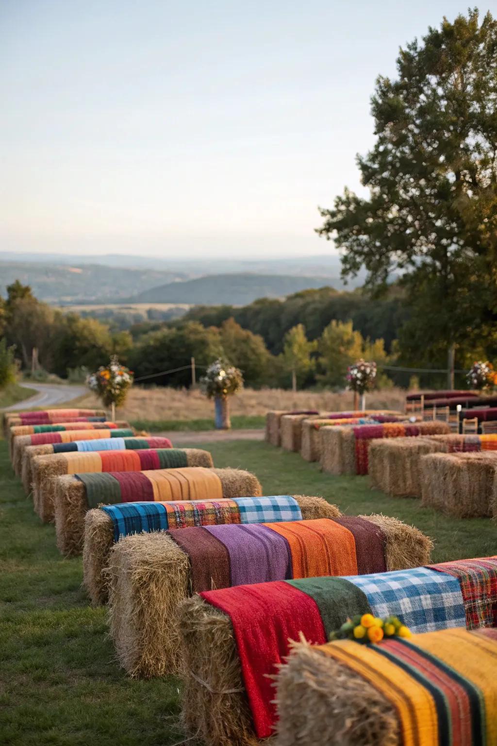 Prairie seat arrangement presents rustic charm and comfort.