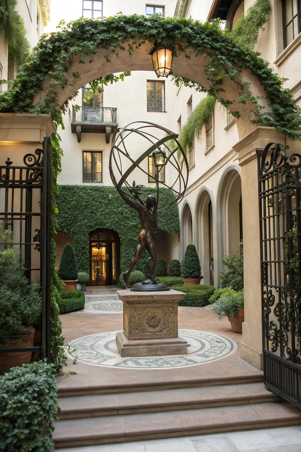 An unexpected art piece adds intrigue and character.