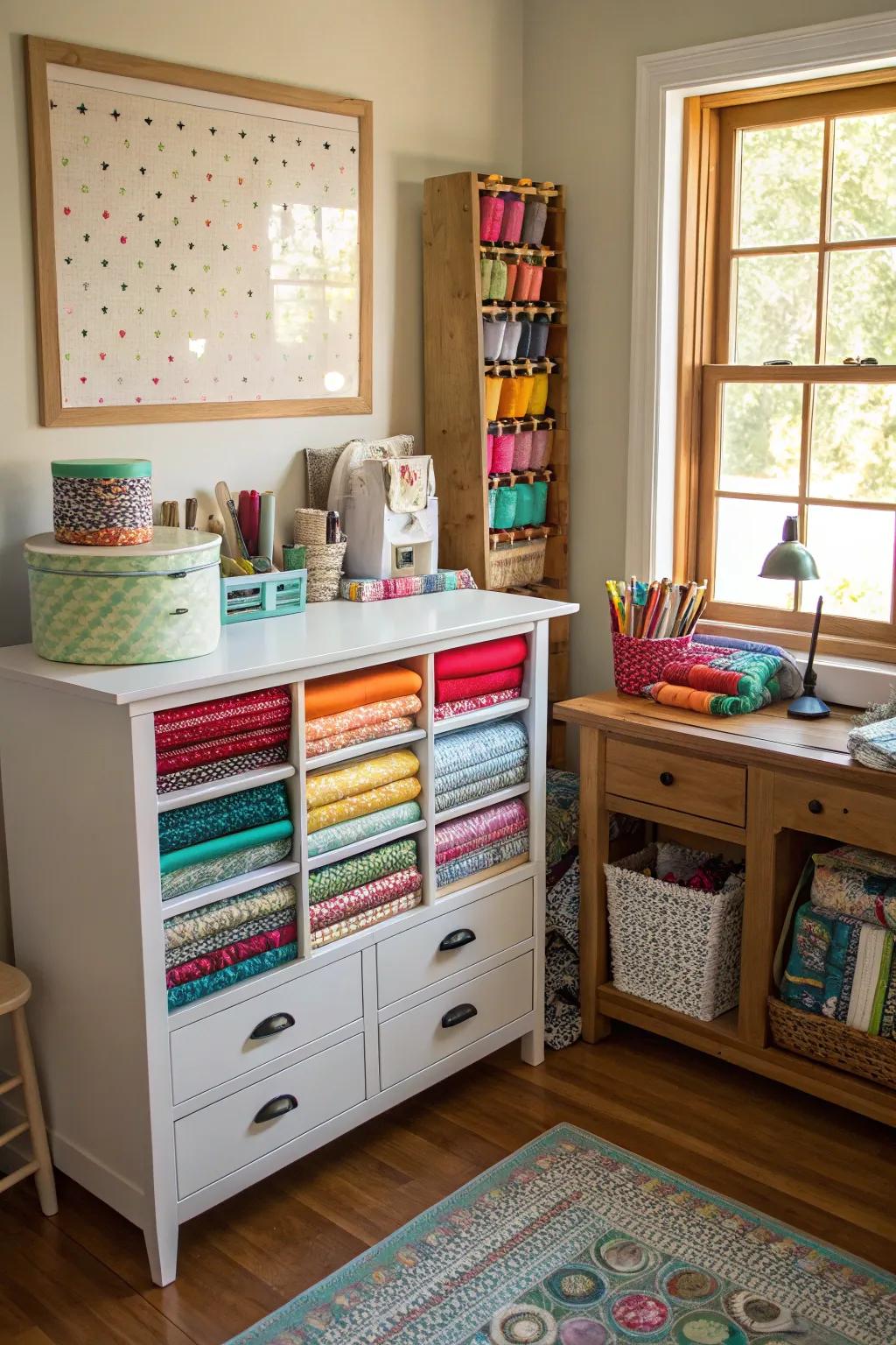 Repurposing furniture can lead to unique and effective storage solutions.