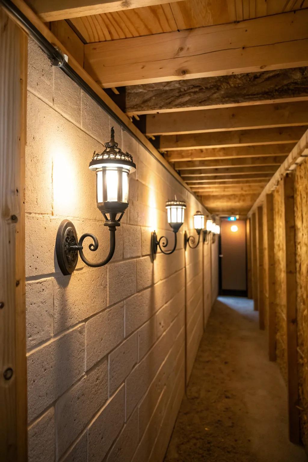 Incorporate wall-attached lights for style and function.