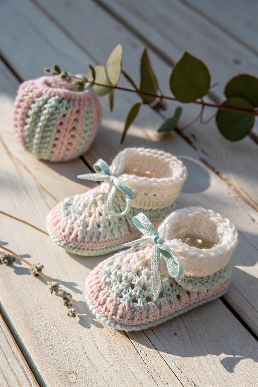 Adorable crochet baby booties: A flawless combination of love and craftsmanship.