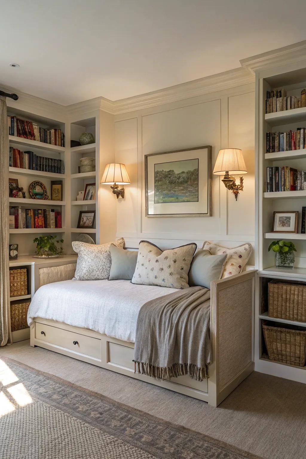 Daybed setup designed symmetrically