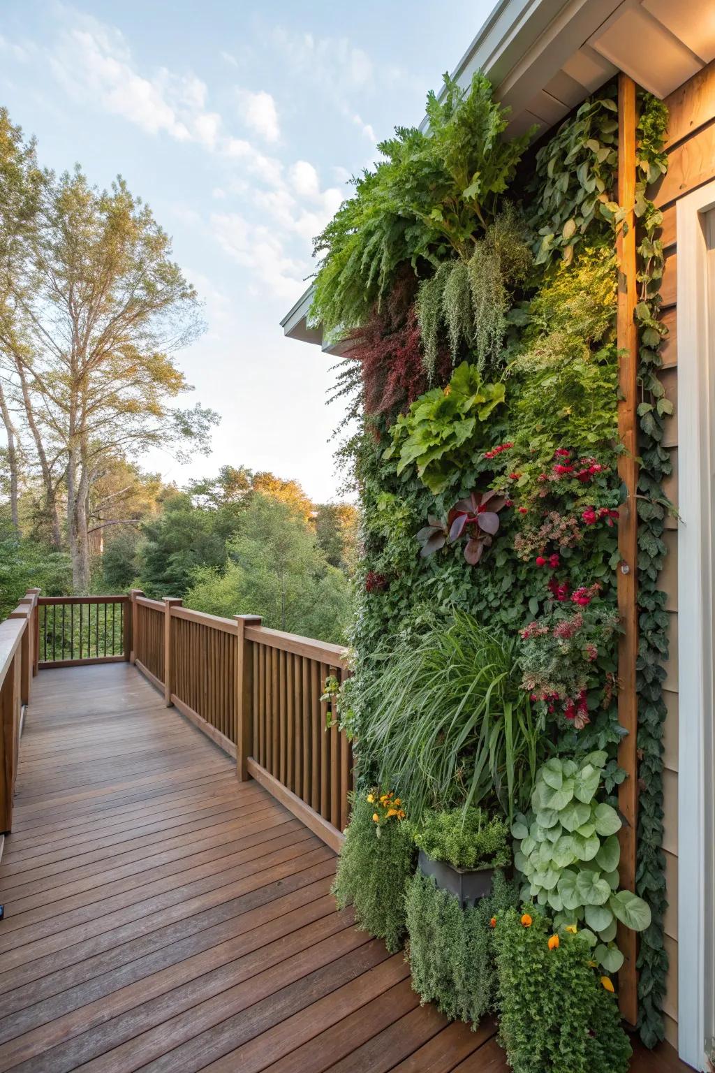 Conserve space with a lush vertical garden.