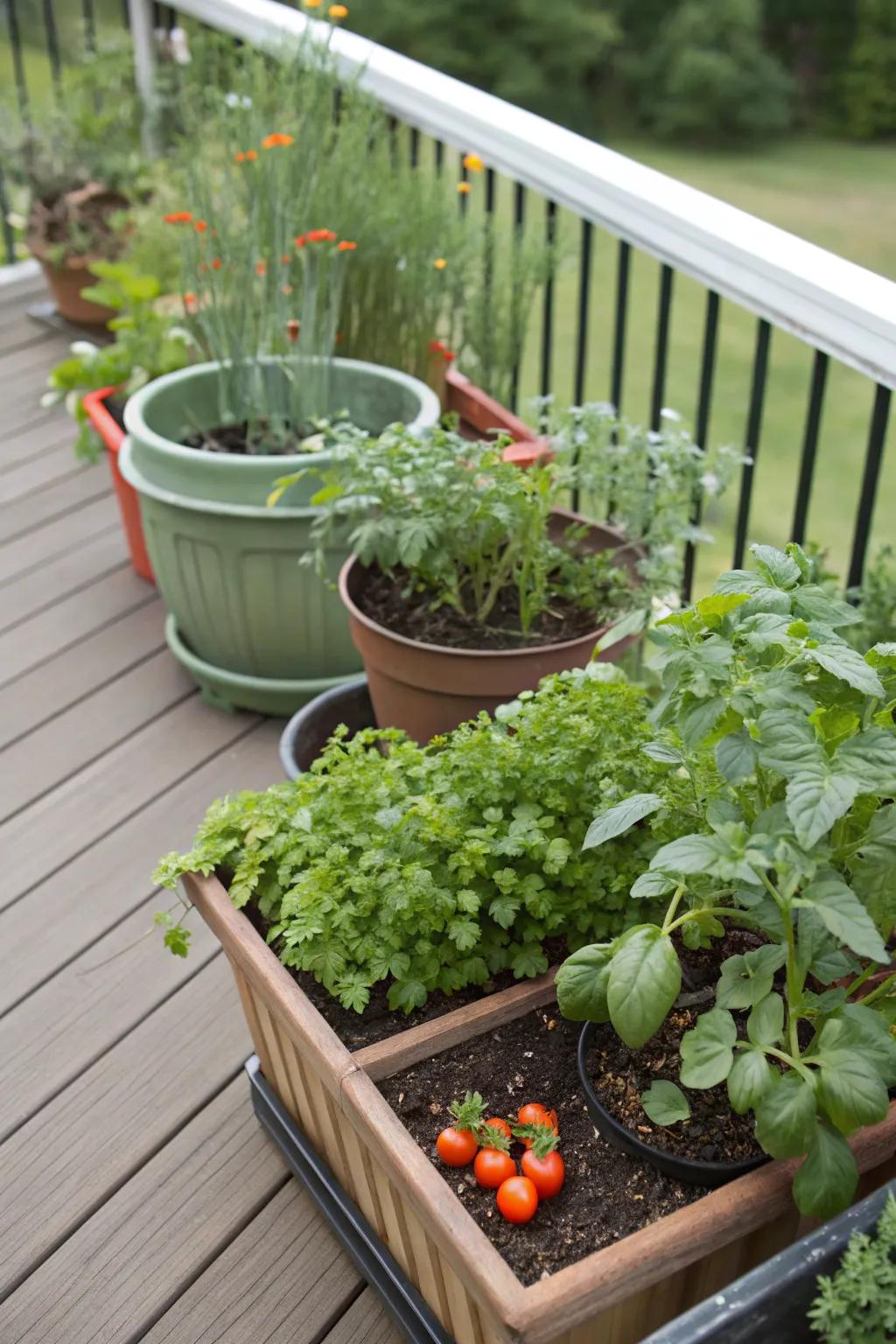 Edible gardens add function and flavor to your deck.
