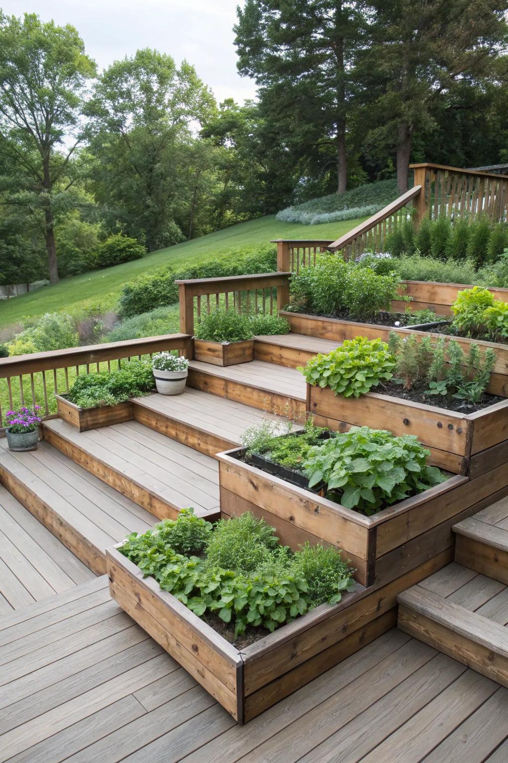 Tiered design adding depth and appeal.