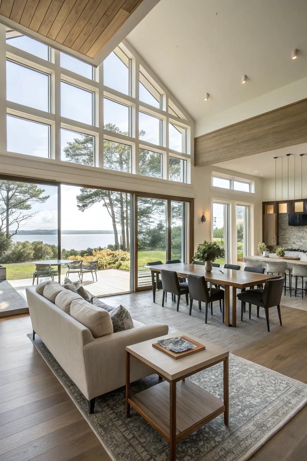 Open spaces maximize sunlight and create a smooth flow.