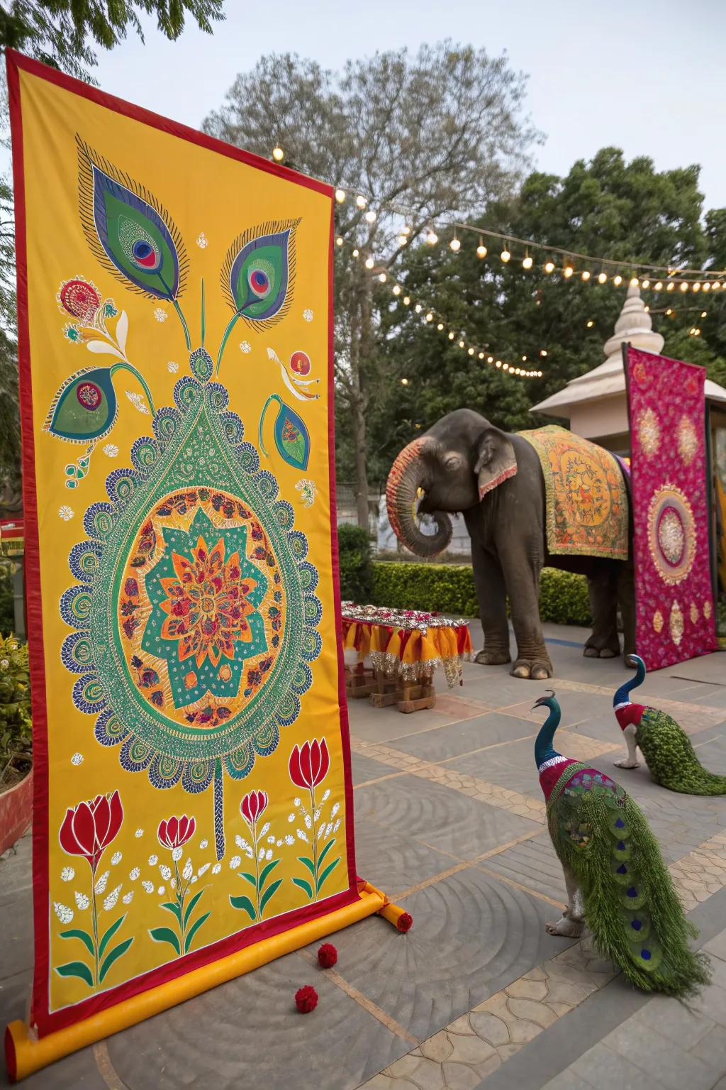 A Diwali poster with classic images embracing cultural heritage.