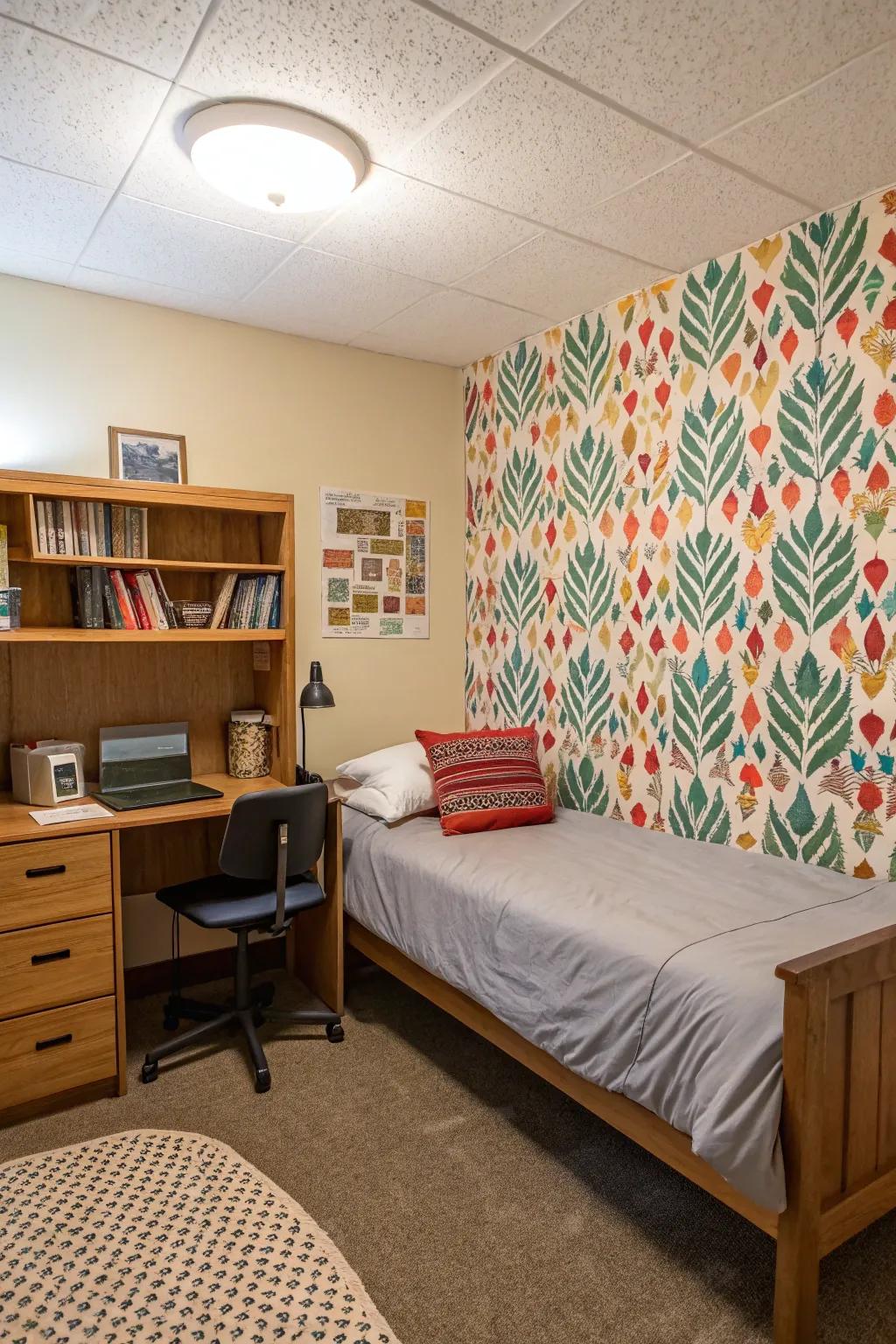 Removable wallpaper lets you add a personal touch.