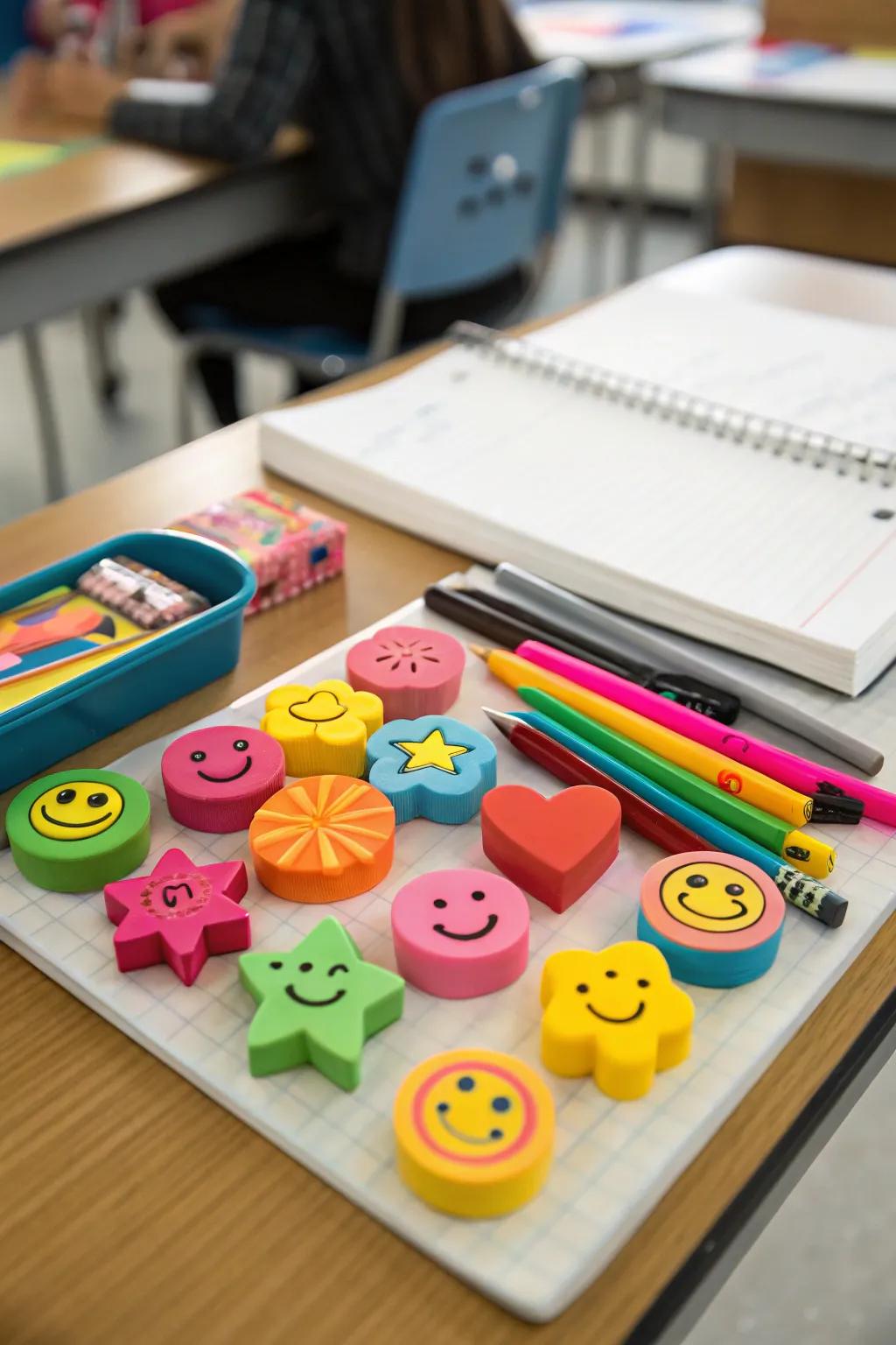 Erasers with fun shapes for a school-friendly Easter surprise.