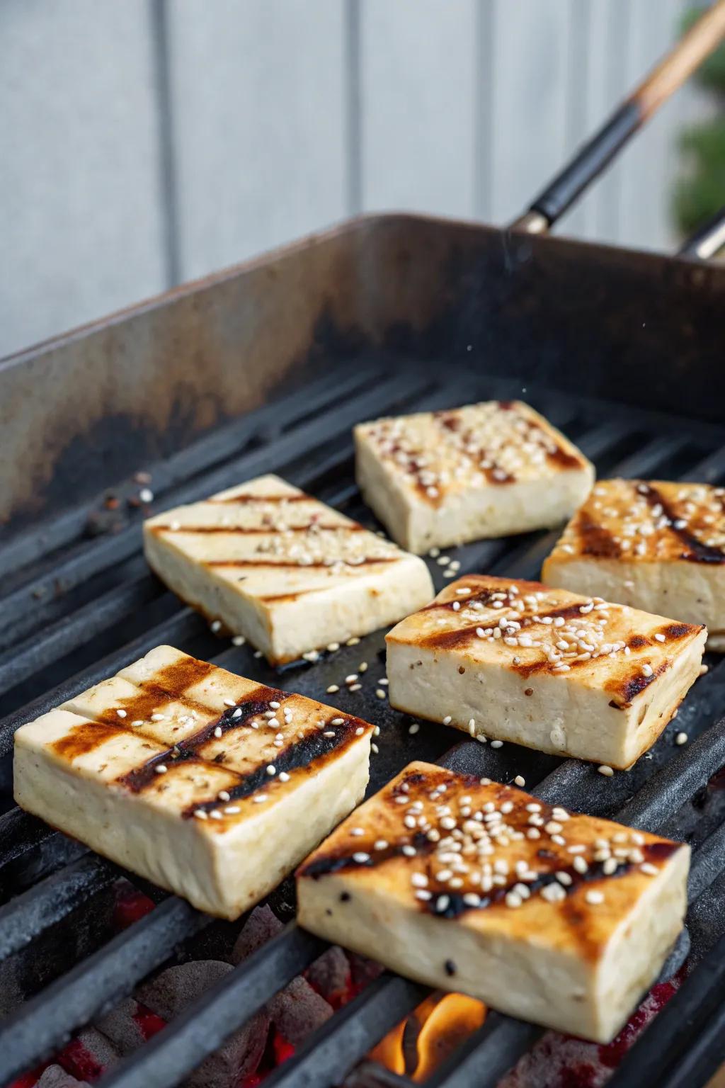 Flavorful seared beancurd, a perfect addition to any BBQ.
