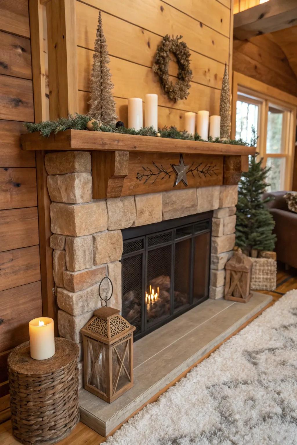 Organic wood imparts comfort and a rustic element.