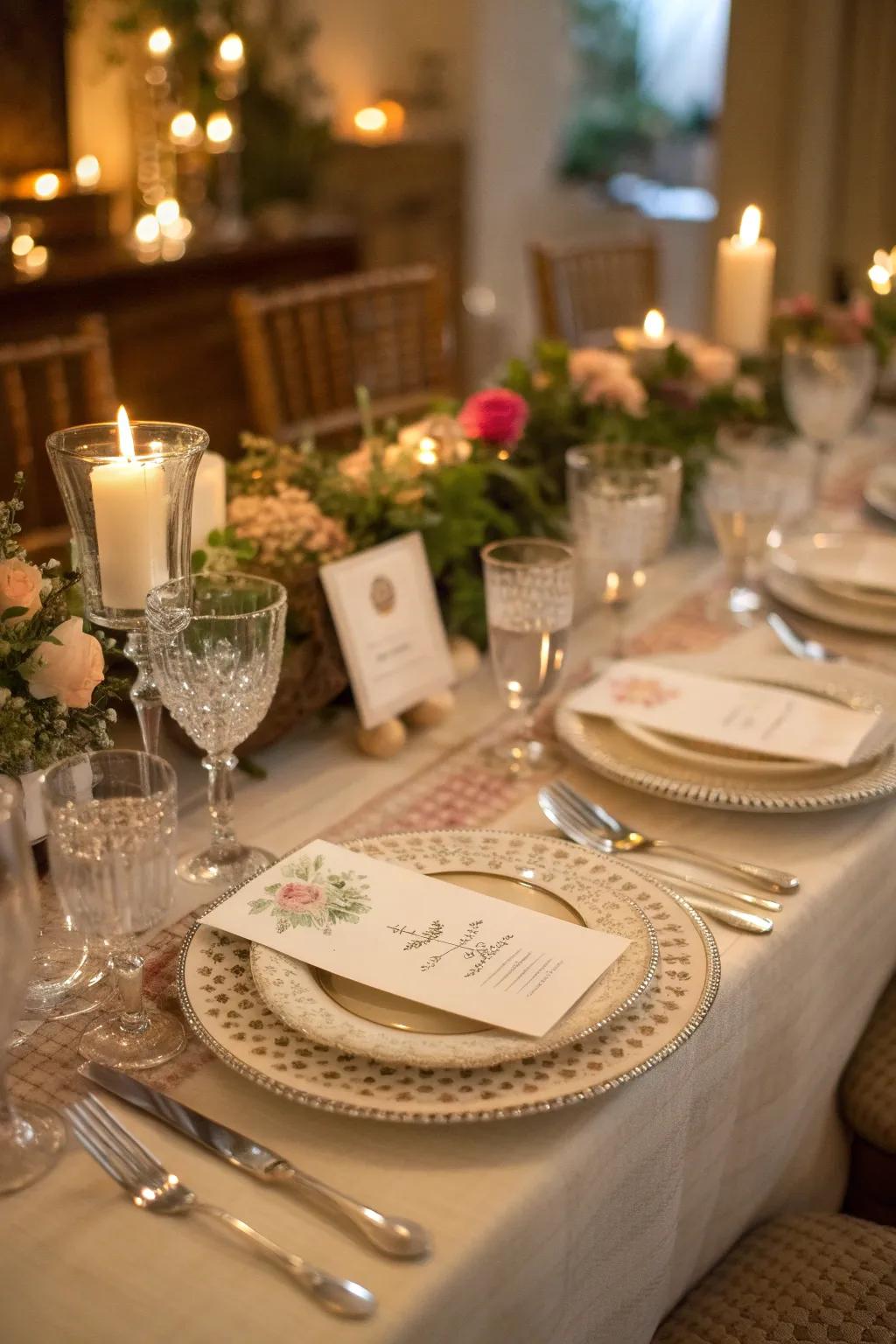 Tailored dining arrangements injecting a thoughtful and personal element to the brunch.