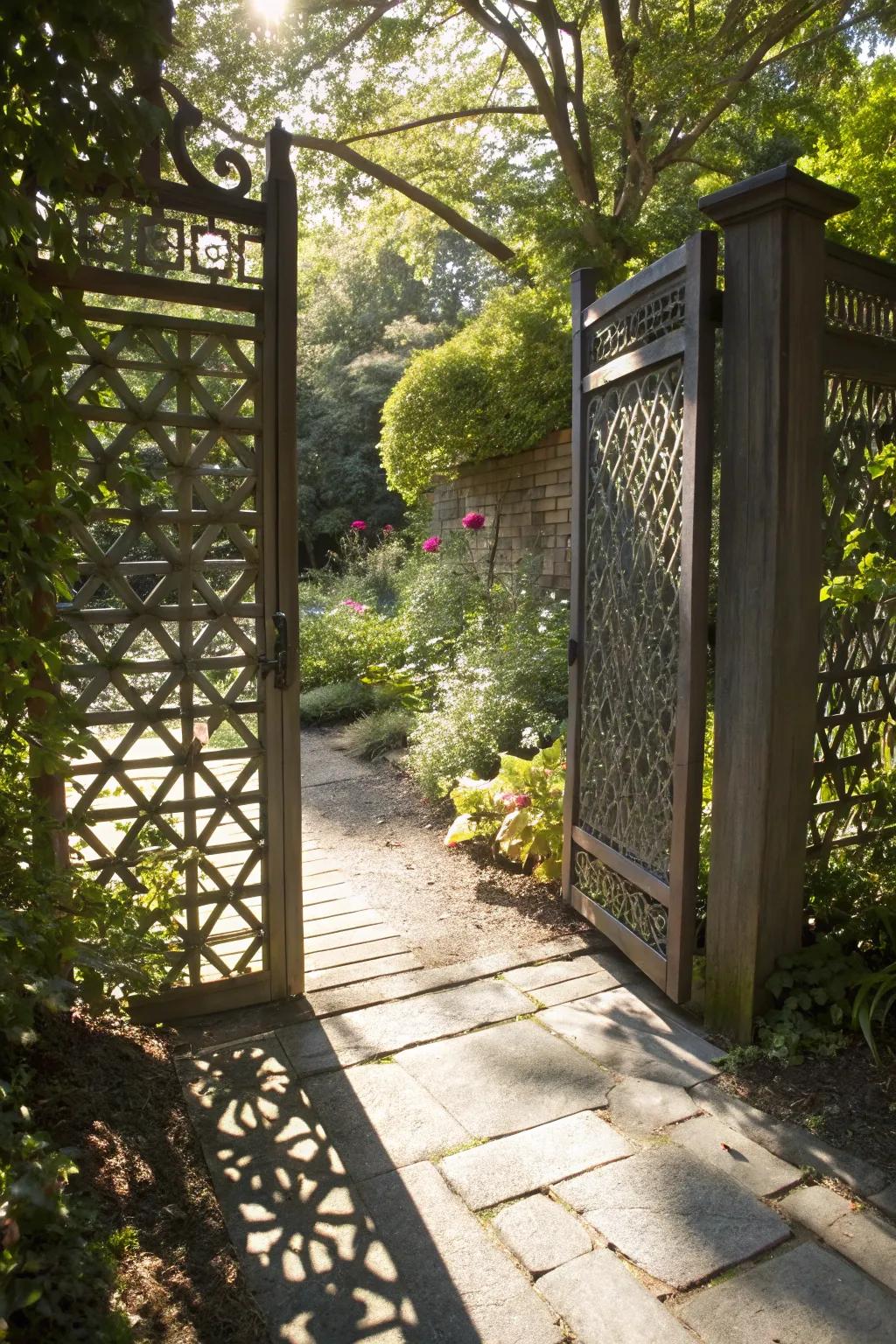 An elegant interplay of light and shadow with interlaced configurations.