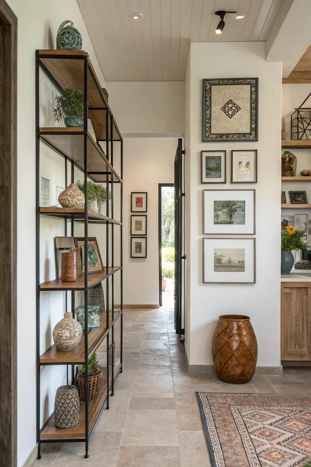 Vertical solutions maximize storage and visual interest.